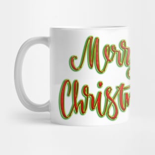 Merry Christmas in Red and Green Mug